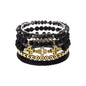 Black Cross Bracelet Stretch Set