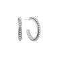 Silver Thin Hoop 1" Rhinestone Earring