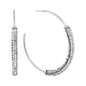 Silver Thin 1.8" Hoop with Rhinestone Tube Accent