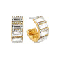 Gold Rectangle Crystal Accents 1" Hoop Earring