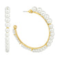 Gold Hoop with Pearl 2" Earring