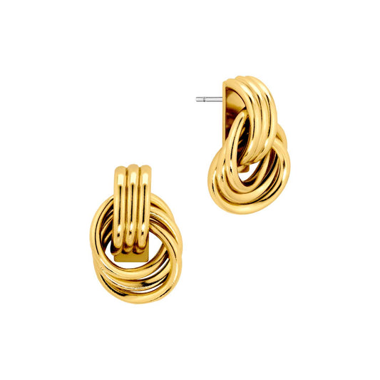 Gold Layered Metal Knot Stud .75" Earring