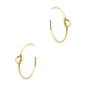 Thin Gold Hoop with Knot 1.5" Earring