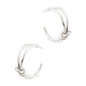 Silver Knotted 1" Hoop Earrings