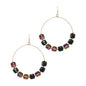 Black Iridescent Crystal on 1.75" Hoop Earring