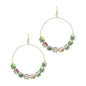 Green Iridescent Crystal on 1.75" Hoop Earring