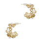 Gold Open Flower with Pearl .5" Earring
