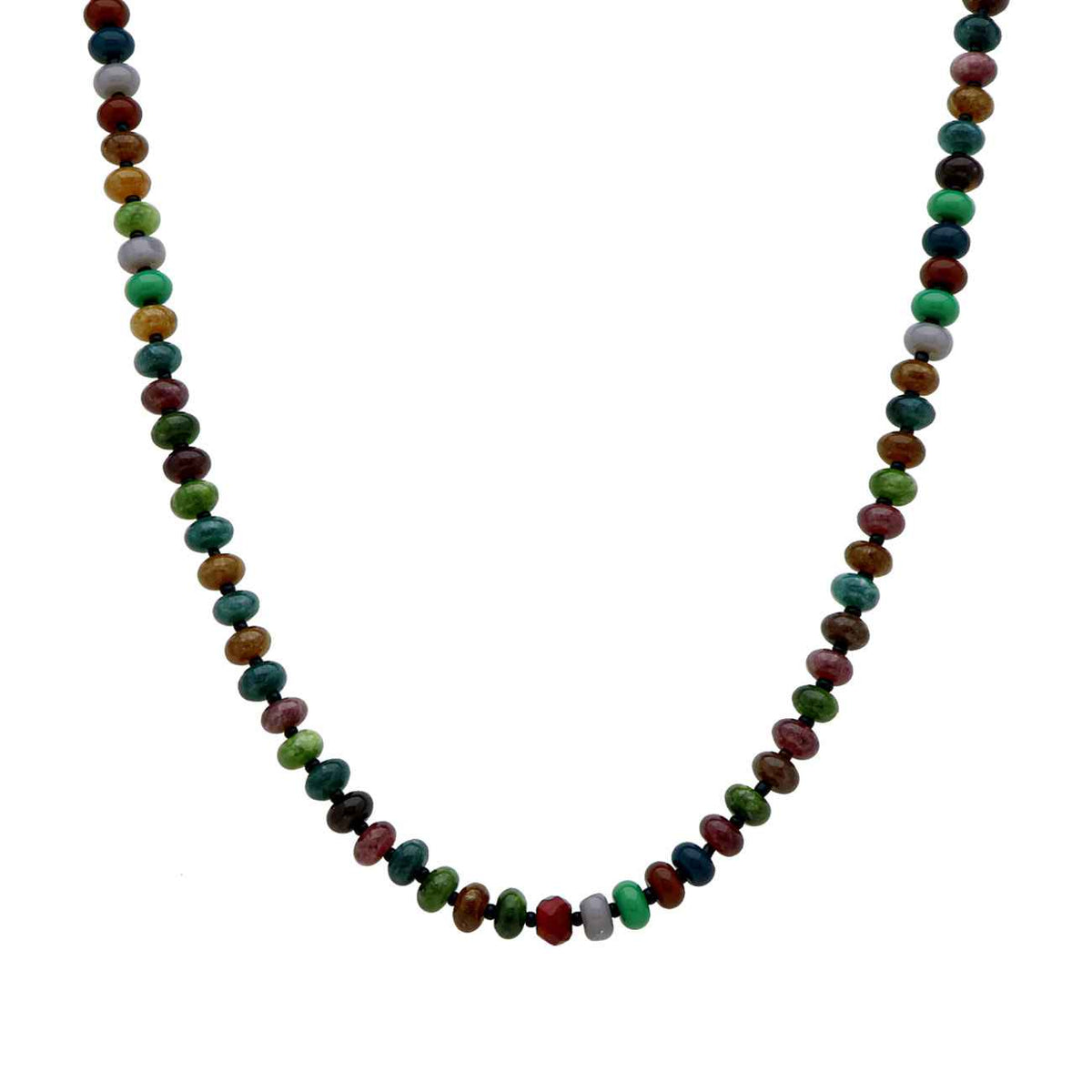 Dark Multi Mix Beaded 16"-18" Necklace