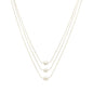 Gold Chain Triple Layered Freshwater Pearl 16"-18" Necklace