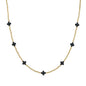 Gold CCB Beaded with Black Cross 16"-18" Necklace