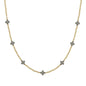 Gold CCB Beaded with Grey Cross 16"-18" Necklace