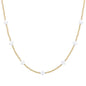 Gold CCB Beaded with White Cross 16"-18" Necklace