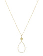 Gold Clover with Pearl Teardrop 32" Necklace