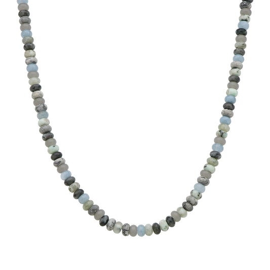 Dark Grey Multi Color Beaded "Candy" Beaded 16"-18" Necklace