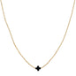 Gold CCB Beaded with Single Black Cross 16"-18" Necklace