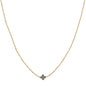 Gold CCB Beaded with Single Gray Cross 16"-18" Necklace