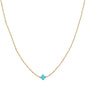 Gold CCB Beaded with Single Turquoise Cross 16"-18" Necklace