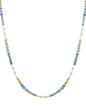 Navy, Pearl, and Gold Beaded "Candy" Beaded 16"-18" Necklace