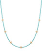 Turquoise Crystal and Gold Cross 16"-18" Necklace