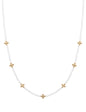 White Crystal and Gold Cross 16"-18" Necklace