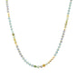 Amazonite Natural Stone, Crystal and Gold Beaded 16"-18" Necklace