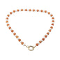 Orange and White Crystal Beaded with 18" Gameday Necklace with Gold Clasp for adding Charms