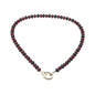 Red and Black Crystal Beaded with 18" Gameday Necklace with Gold Clasp for adding Charms