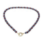 Maroon and Grey Crystal Beaded with 18" Gameday Necklace with Gold Clasp for adding Charms