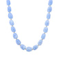 Light Blue Oval Acrylic Natural Beaded 16"-18" Necklace
