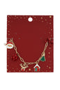 Christmas Gift Red and Bows Charm Bracelet