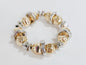 Gold and Silver Beaded Stretch Bracelet