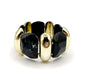 Wide Gold and Black Acrylic Stretch Bracelet