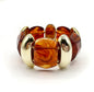 Wide Gold and Brown Acrylic Stretch Bracelet
