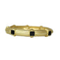 Matte Gold Metal Hinged Bracelet with Square Crystal Stone Accents
