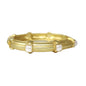 Matte Gold Metal Hinged Bracelet with Pearl Square Crystal Stone Accents
