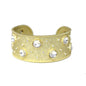 Textured Wide 1.5" Cuff with Rhinestone Circle Accents