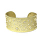 Textured Wide 1.5" Cuff with Rhinestone Clover Accents
