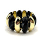 Wide Gold and Black Acrylic Stretch Bracelet