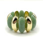 Wide Gold and Green Acrylic Stretch Bracelet