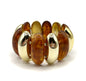 Wide Gold and Brown Acrylic Stretch Bracelet