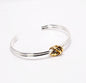 Silver with Gold Knotted Cuff Bracelet
