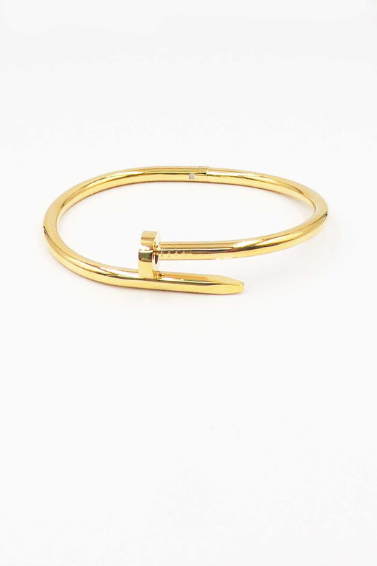 Stainless Steel Open Nail Hinged Bangle Bracelet