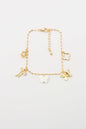 Gold Chain Clover, Bow, Butterfly Charms 7.5" with Extender Bracelet
