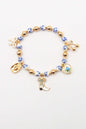 Western Charm with Blue Ceramic Beaded Stretch Bracelet