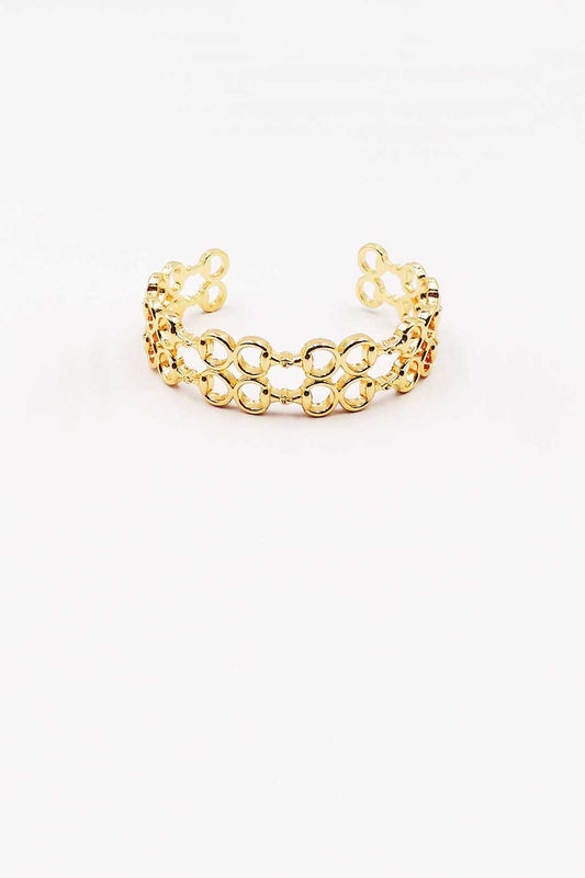 Gold Multi Linked Cuff Bracelet