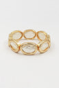 Flat Gold and Pearl Stretch Bracelet