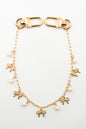 Gold Purse Chain with Bow and Pearl Charms
