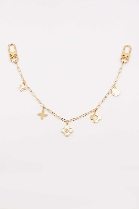 Gold Purse Chain with Multi Clover Charms