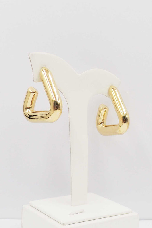 Gold Tubed Triangle 1.25" Stainless Steel Earring