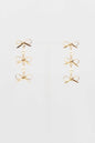 Gold Open Bow Triple Drop 1.75" Earring